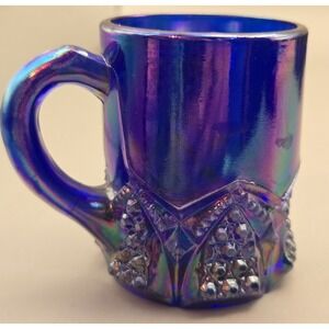 Vintage Toothpick Holder Fenton Cobalt Blue Carnival Glass